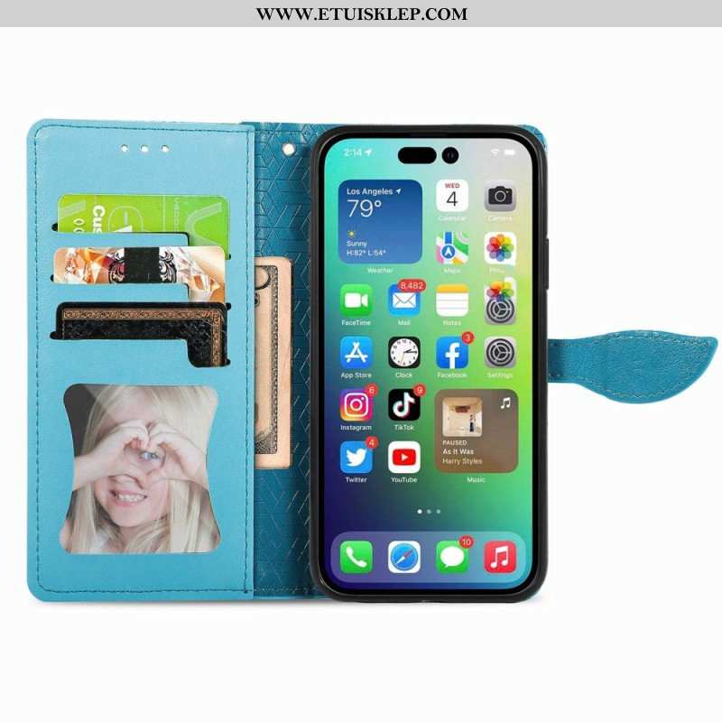 Etui Folio do iPhone 14 Plus Plemienne Liście